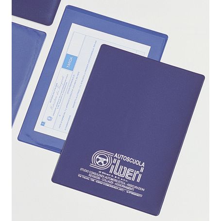 Envelope document holder in imitation Leather from one side and Transparent on the other. Customizable with your logo!