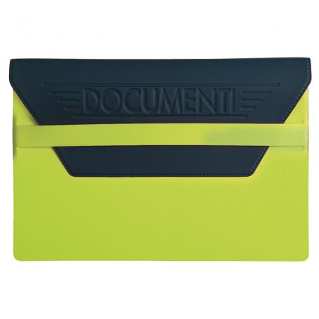 Porta documenti 18,3 x 13 cm in TAM bicolore per auto con marcatura a secco