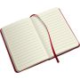 Notebook/Notes in PU 9 x 14 cm with elastic and striped interior. Customizable with your logo!