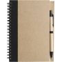 Notes/Notebook black 13 x 17 cm in recycled paper with a pen. Customizable with your logo