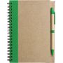 Notes/Notebook 13 x 18 cm in recycled paper with a pen. Customizable with your logo