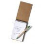 Notes/Carnet recyclé: papier 10 x 14,4 cm plume et élastique. Personnalisable avec votre logo!