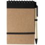 Notes/black Notebook in recycled paper, 10 x 14.4 cm pen and elastic. Customizable with your logo!