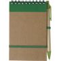 Notes/Notebook green recycled paper 10 x 14.4 cm pen and elastic. Customizable with your logo!