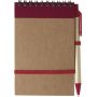 Notes/red Notebook in recycled paper, 10 x 14.4 cm pen and elastic. Customizable with your logo!