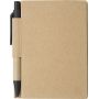 Notes/black Notebook in carton 9 x 11 cm, with a pen and pages in rows. Customizable with your logo!