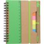 Notes/Notebook green hardback 13 x 15 cm) memo stick, ruler, and pen. Customizable with your logo!