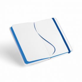 Notes/Taccuino 9 x 14 cm in Midi Cartonato White con elastico e carta bianca. Personalizzabile con il tuo logo!