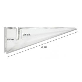 Foot triangular perspex transparent support panels ( max 70 x 100 cm )