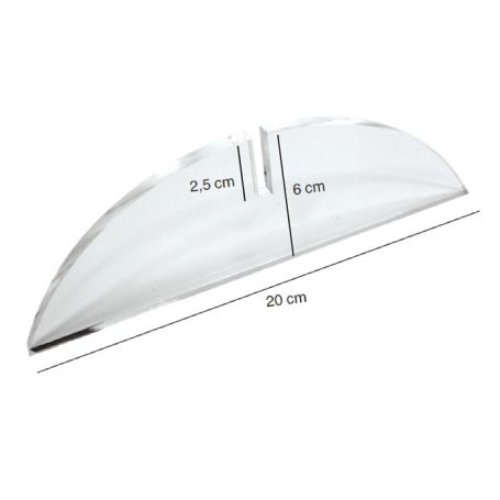 Foot crescent-shaped perspex with a transparent support panels ( max 70 x 100 cm )