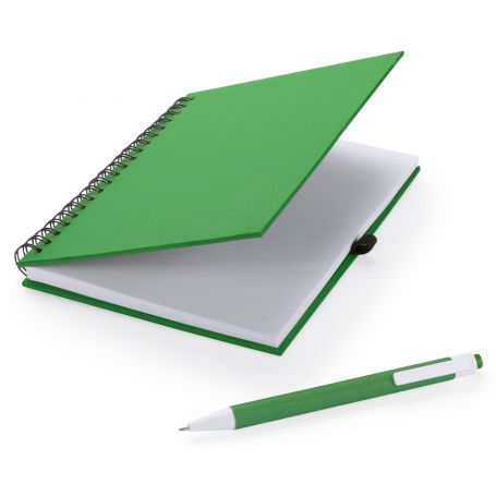 Notes A5 made from recycled cardboard with a spiral and pen-coordinate. Customizable with your logo