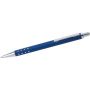 Ballpoint pen in aluminum with folding mechanism, push button and tip chrome plated