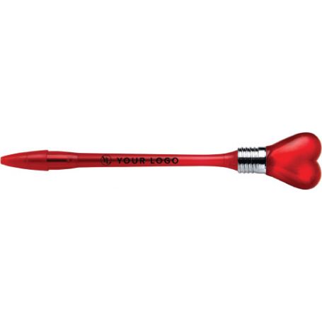 Ballpoint pen with red heart flashing