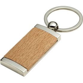 Keychain in wood and metal, personalized with your logo