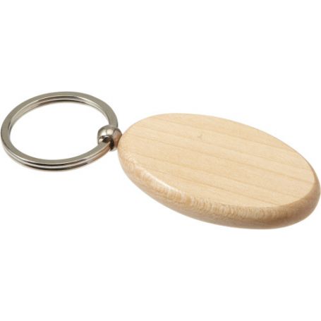 Portachiavi ovale in legno e metallo personalizzabile con il tuo logo