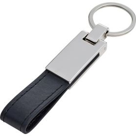 Key ring in steel and PU, customized with your logo