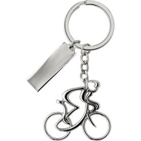 Metal keychain "cyclist" customizable with your logo