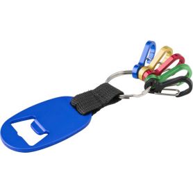 Keychain / bottle opener with aluminium carabiners customized with your logo.