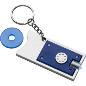 Keychain with led light and door/coin, token coin, customized with your logo. 8517