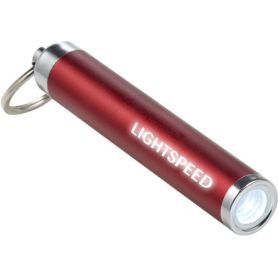 Portachiavi con mini torcia LED, personalizzabile con il tuo logo.