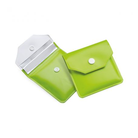 Posacenere tascabile ingnifugo verde 8 x 8 cm, personalizzabile con il tuo logo