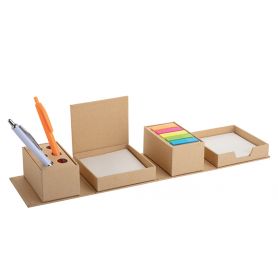 Set da scrivania Box Cubo Ecologico con segnapagina, personalizzabile con il tuo logo