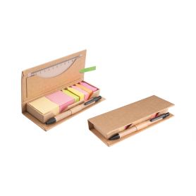 Set da scrivania Maple Ecologico con penna e righello, personalizzabile con il tuo logo