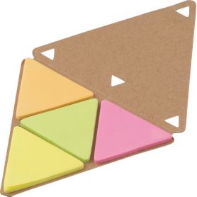 Set memo with stick colored triangular shape, which can be customized with your logo