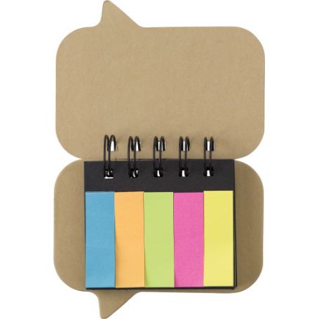 Set memo with stick, colored and bound in a spiral, customizable with your logo