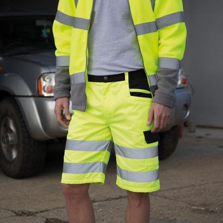 Pantaloncini giallo fluo con bande riflettenti, Unisex, Result